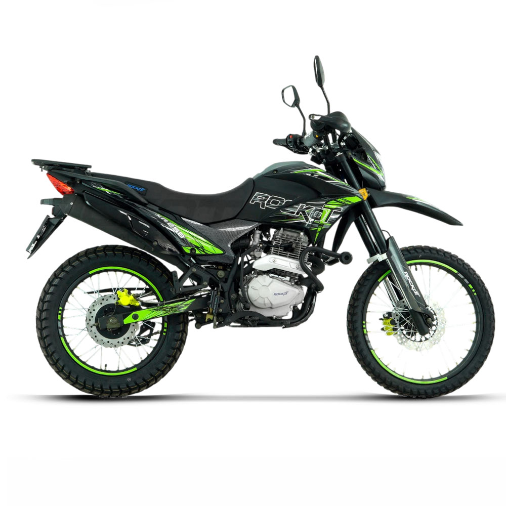 >!< Мотоцикл эндуро ROCKOT XR250 (черный/зеленый, 21/18, ЭПТС)